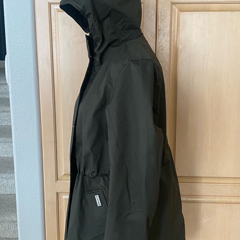 Hunter olive green lined rain coat - Picture 5 of 15